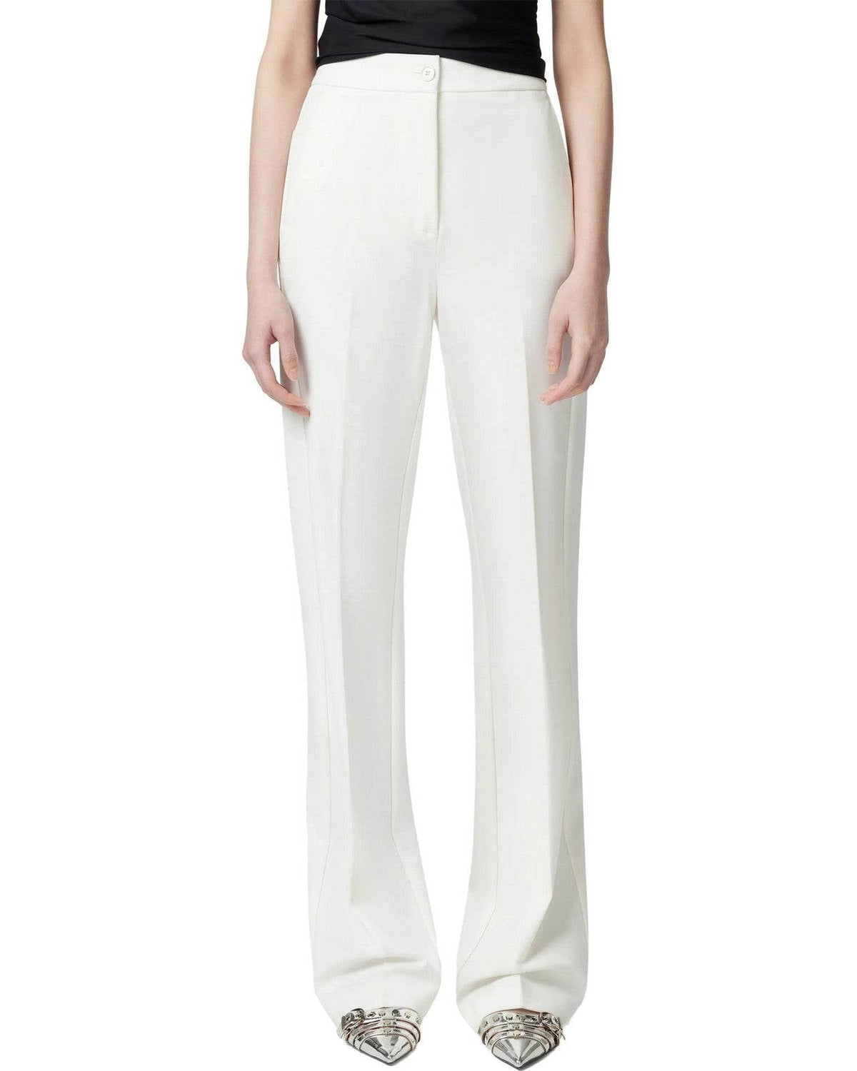 Pantaloni Donna Pinko - Resta Pantalone Punto Stoffa S - Bianco