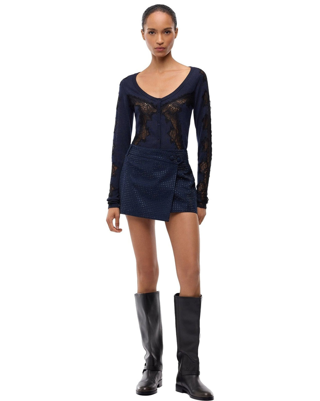 Gonne casual Donna Pinko - Soave Gonna Tinto Filo Full St - Blu