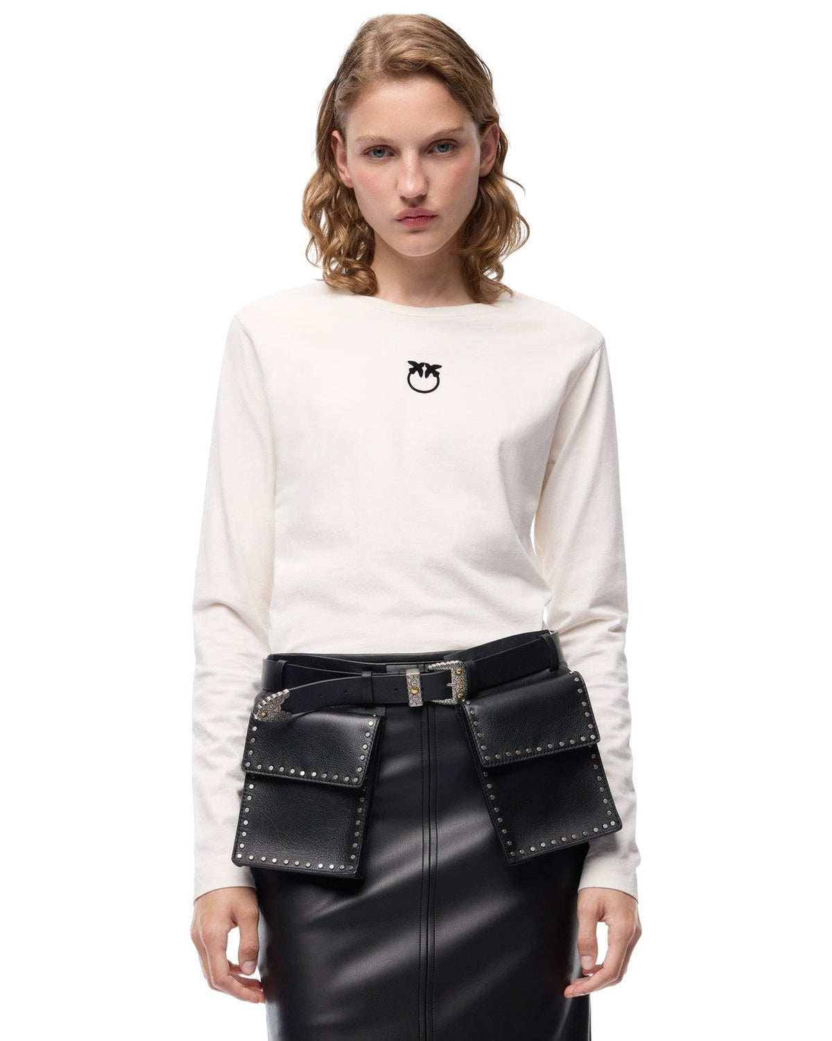 T-shirt Donna Pinko - Toblino T-Shirt Jersey Logo Fl - Beige