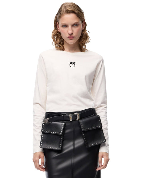T-shirt Donna Pinko - Toblino T-Shirt Jersey Logo Fl - Beige