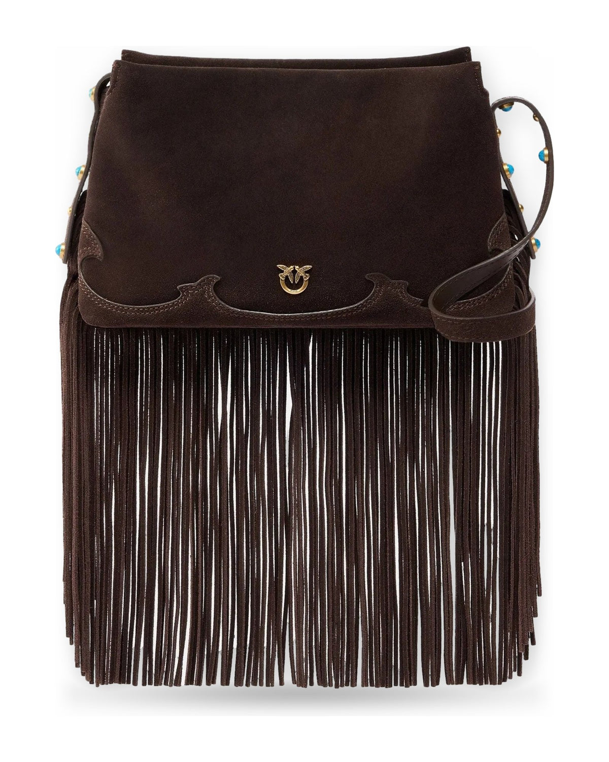 Borse a spalla Donna Pinko - Triplet Mini Fringes Suede - Marrone