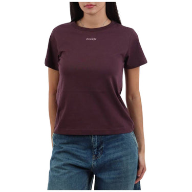 T-shirt Donna Pinko - Basico T-Shirt Jersey Logo Pin - Bordeaux Scuro