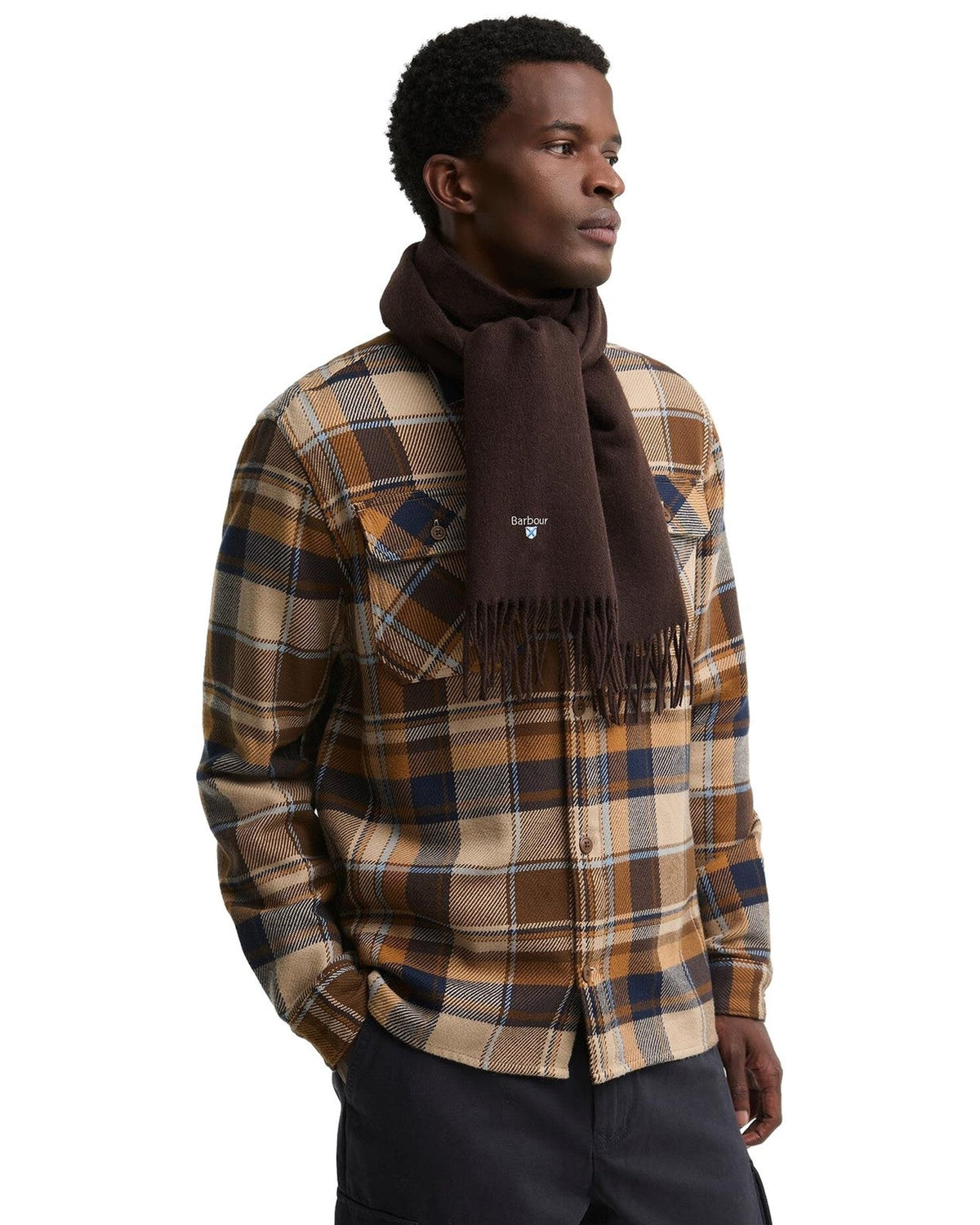 Sciarpe Unisex Barbour - Plain Lambswool Scarf - Marrone