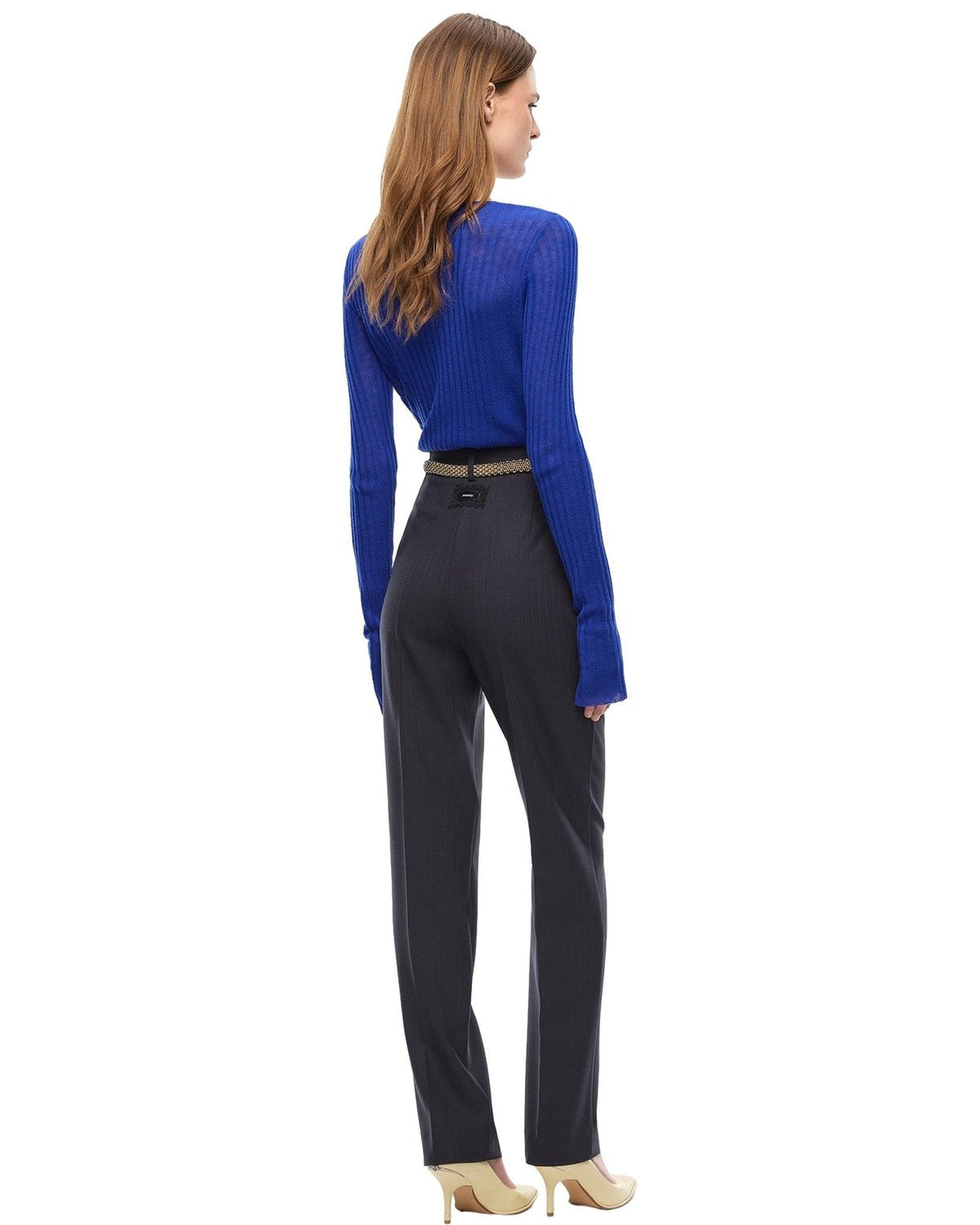 Pantaloni Donna Pinko - Pleione Pantalone Lana Armatur - Blu
