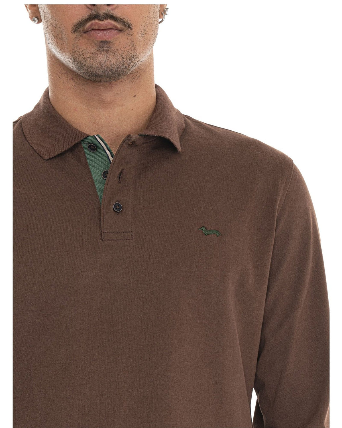 Polo Uomo Harmont & Blaine - Polo In Jersey Brushed LRR497021109 - Cioccolato