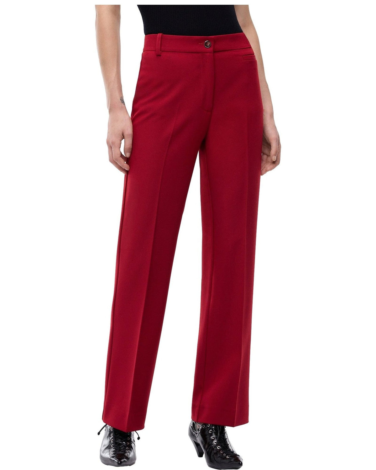 Pantaloni Donna Pinko - Protea Pantalone Crepe Poly Vi - Rosso