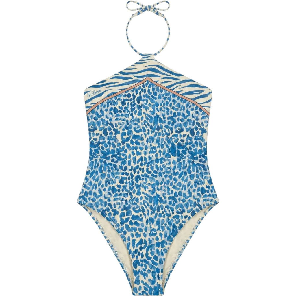 Costumi interi Donna Mc2 Saint Barth - Foulard Bandeau One Piece Swimsuit - Blu
