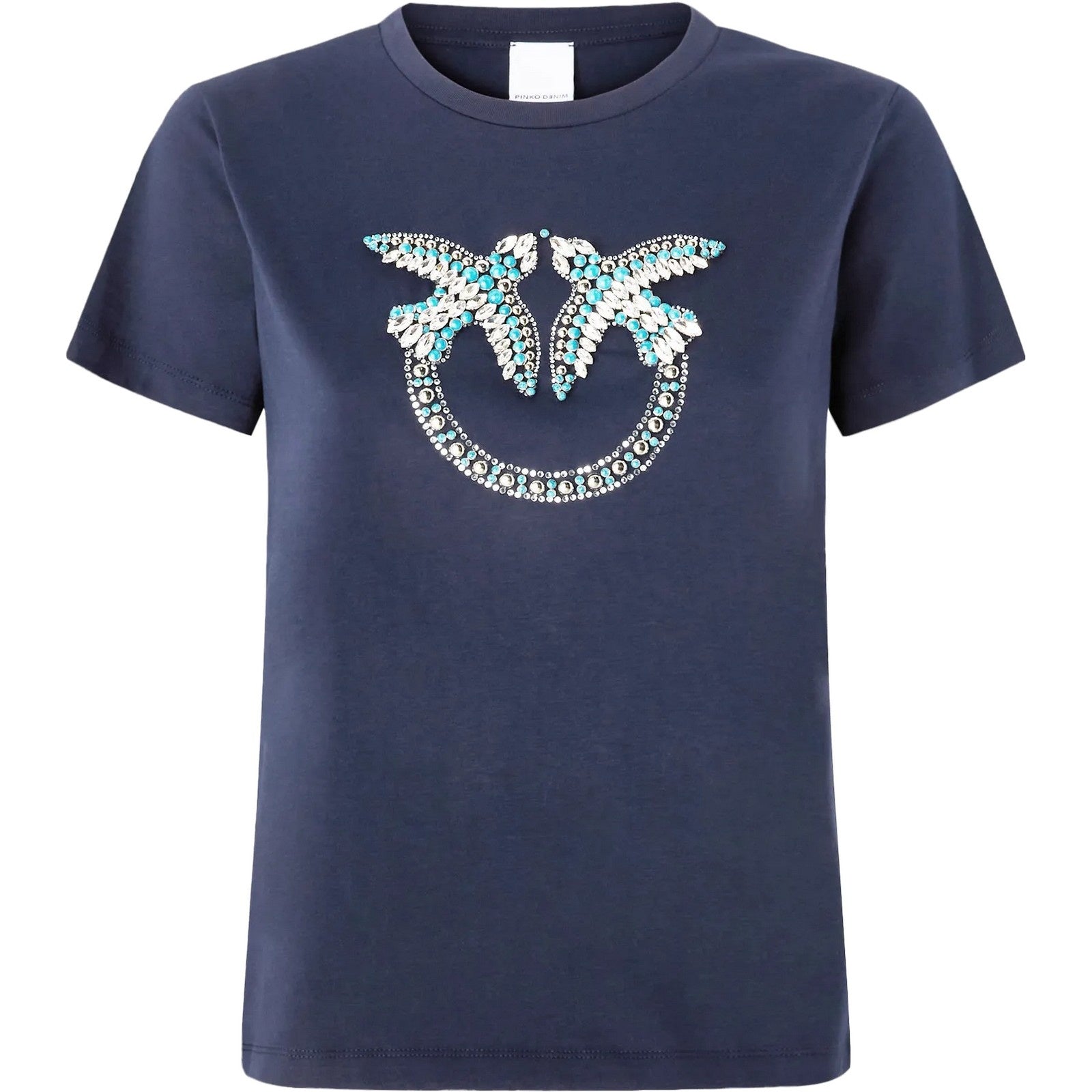 T-shirt Donna Pinko - Quentin T-Shirt Jersey Logo Bi - Blu