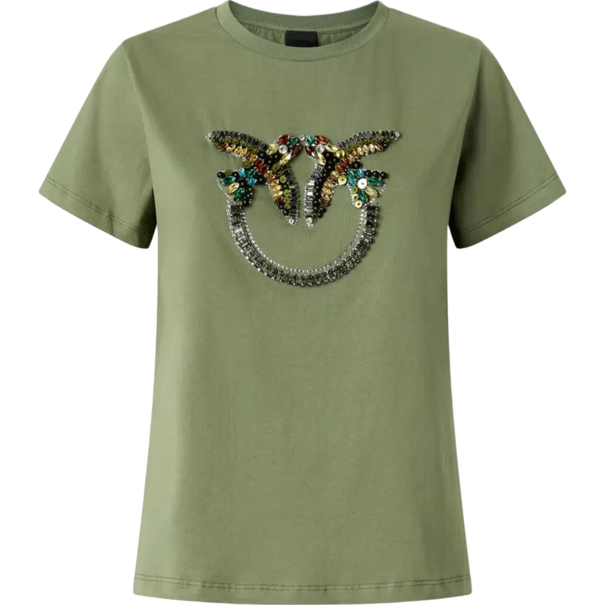T-shirt Donna Pinko - Quentin T-Shirt Jersey Ricamo - Verde
