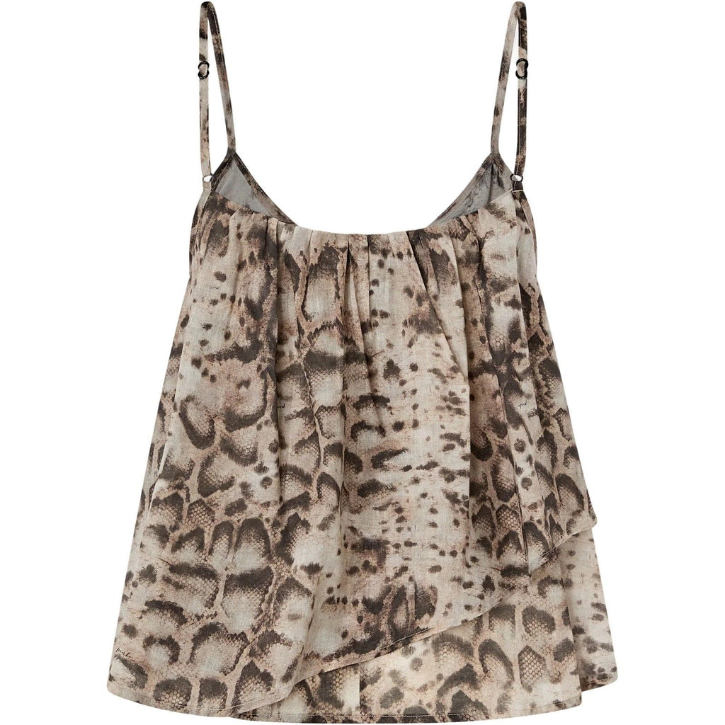 Canotte e top Donna Pinko - Udine Top Mussola Stampa Snake - Beige
