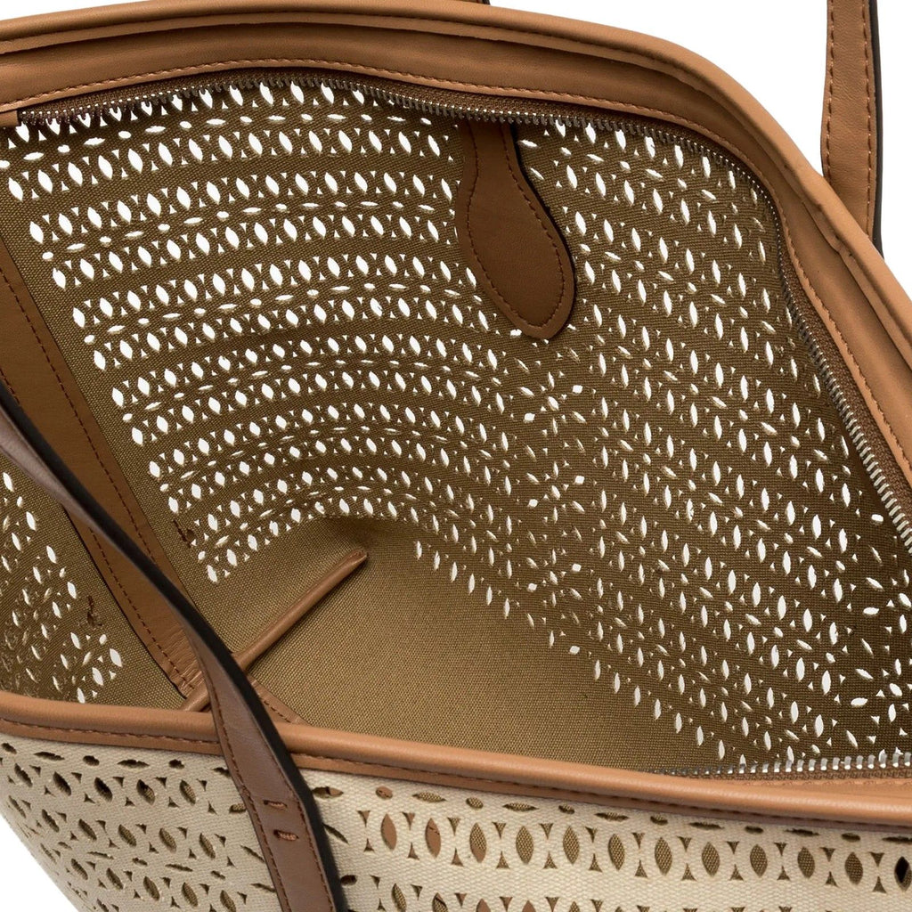 Borse a spalla Donna Gianni Chiarini - BORSA TESSUTO e PELLE - Panna