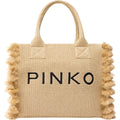 Borse a spalla Donna Pinko - Beach Shopper Rafia - Beige