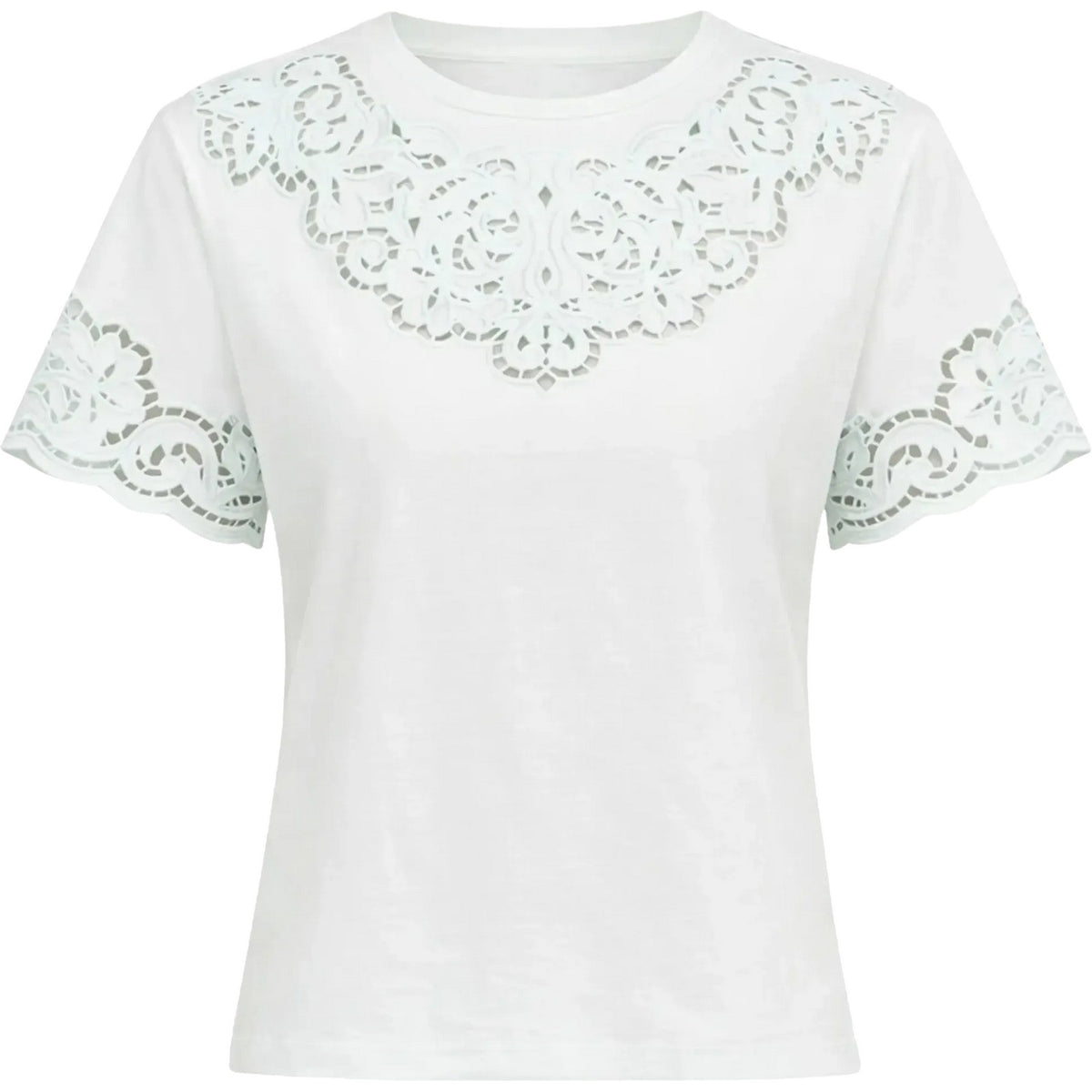 T-shirt Donna Twinset - T-Shirt In Jersey M/C Con Ricamo - Bianco