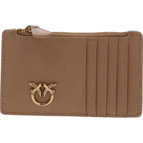 Portamonete Donna Pinko - Airone Cardholder Vitello Seta - Marrone