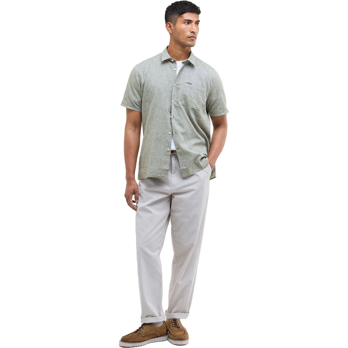 Camicie casual Uomo Barbour - Nelson S/S Summer Fit Shirt - Verde