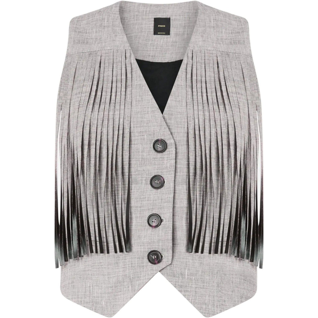 Gilet Donna Pinko - Boretto Gilet Fiammato Lino Co - Grigio