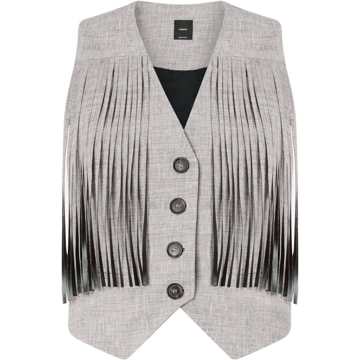 Gilet Donna Pinko - Boretto Gilet Fiammato Lino Co - Grigio
