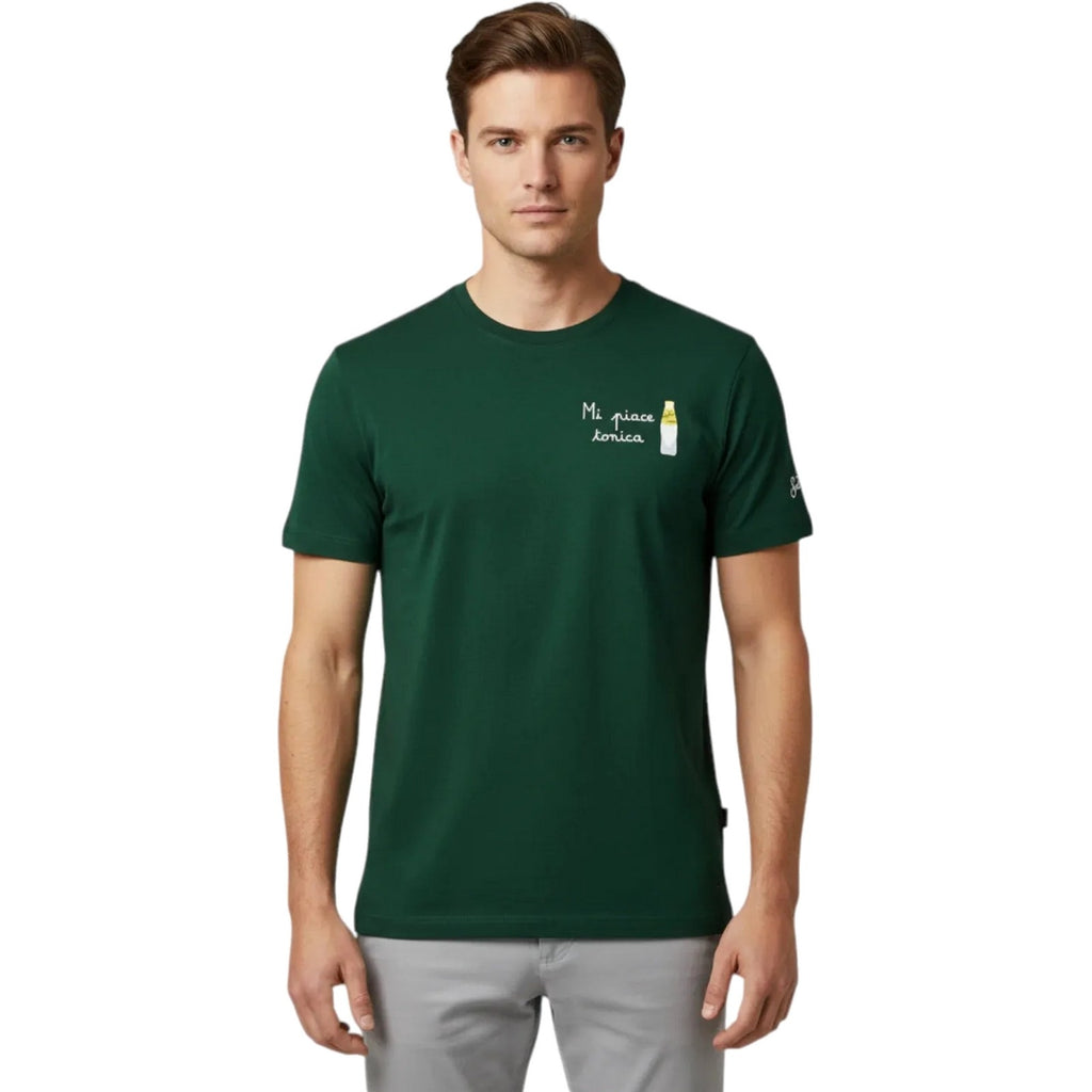 T-shirt Uomo Mc2 Saint Barth - T-Shirt With Embroidery - Verde