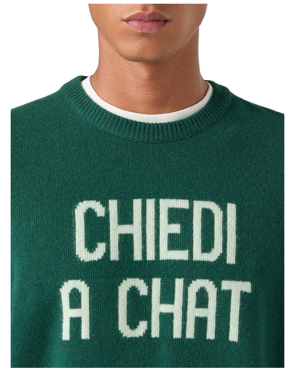 Maglioni Uomo Mc2 Saint Barth - Round-Neck Sweater Chiedi a Chat 51 - Verde