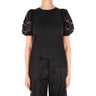 T-shirt Donna Twinset - T-Shirt In Jersey Con Maniche Baloon In Popeline - Nero