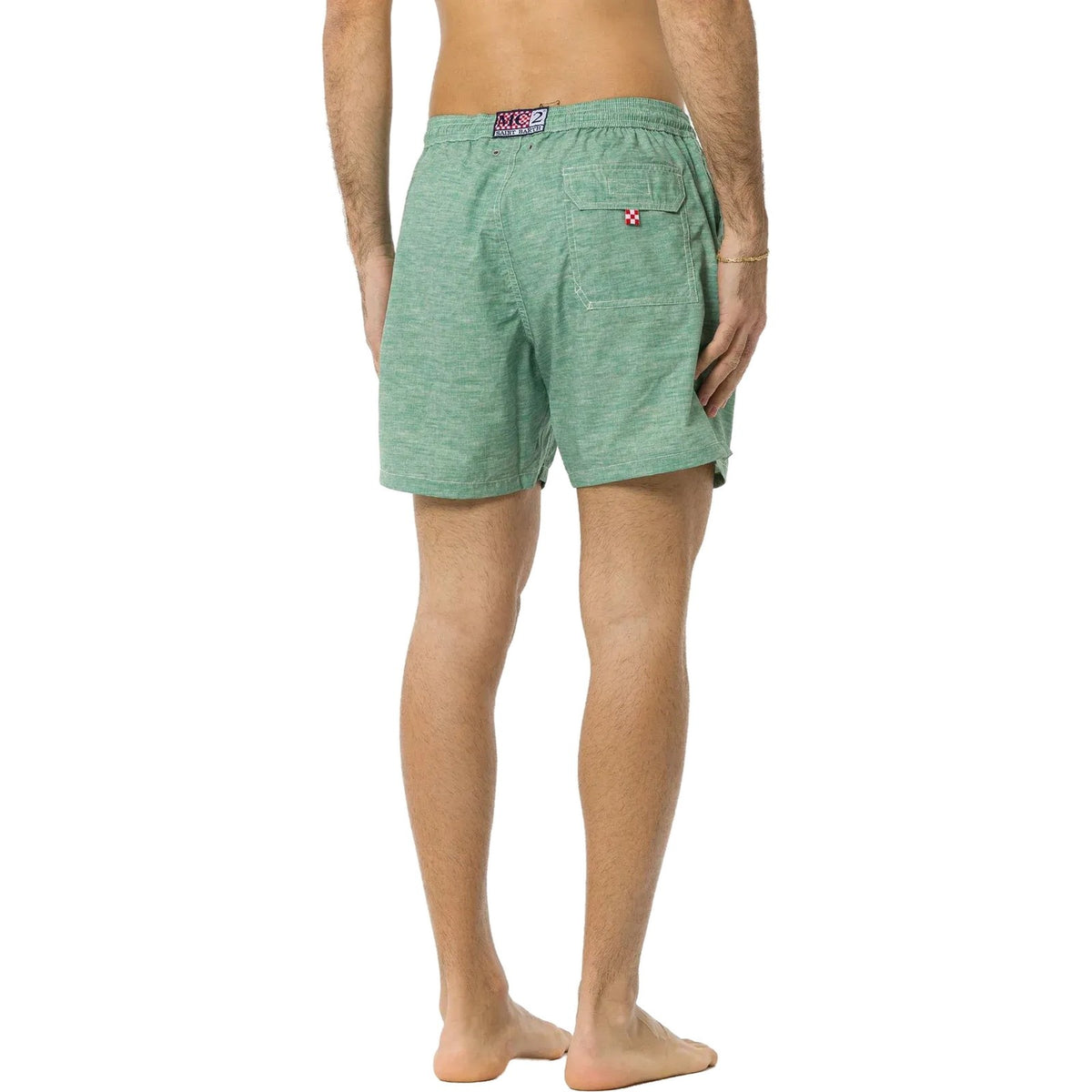 Pantaloncini e calzoncini Uomo Mc2 Saint Barth - Swim Short With Back Flap Pocket - Verde