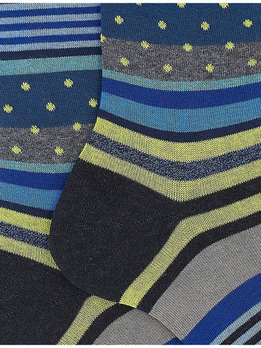 Calze Uomo Gallo - Calza Uomo Corta Fantasia Pois E Windsor - Multicolore