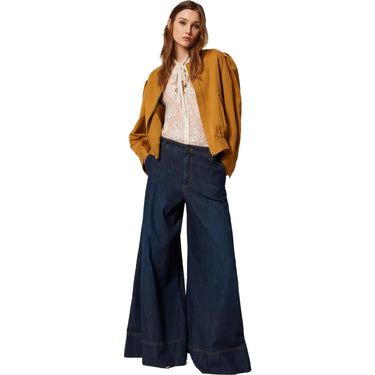 Pantaloni Donna Twinset - Pantalone Palazzo In Denim - Blu