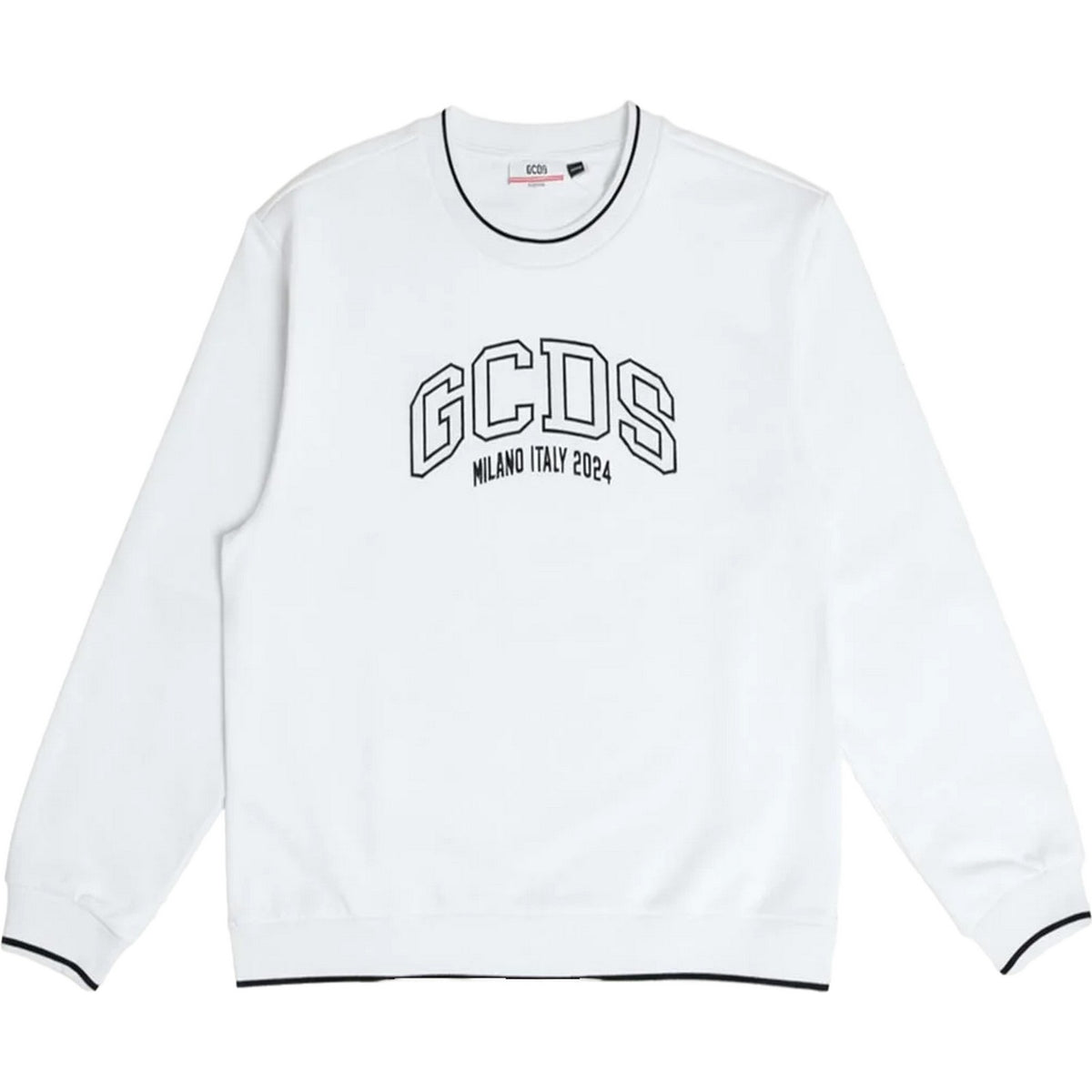 Felpe senza cappuccio Donna Gcds - Logo Lounge Crop Crew - Bianco