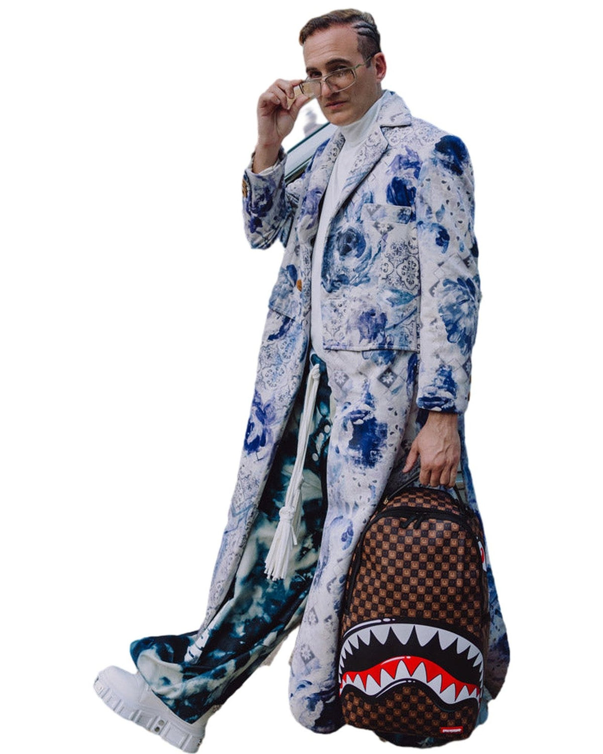 Zaini Casual Unisex Sprayground - Sharks In Paris Wtf Bubble Brown Check Backpack - Marrone