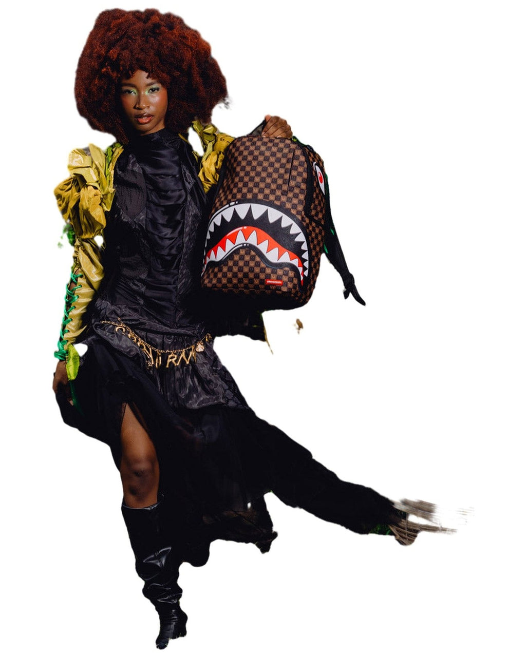 Zaini Casual Unisex Sprayground - Sharks In Paris Wtf Bubble Brown Check Backpack - Marrone