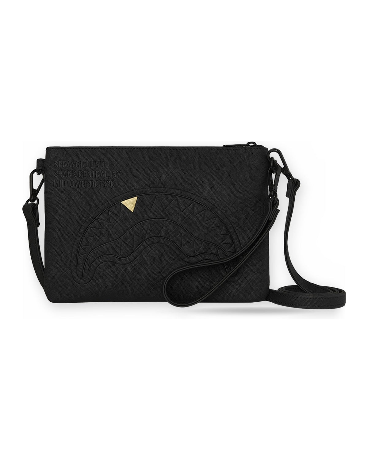 Borse a tracolla Unisex Sprayground - Blacked Out Embossed Gold Tooth Crossover Clutch - Nero