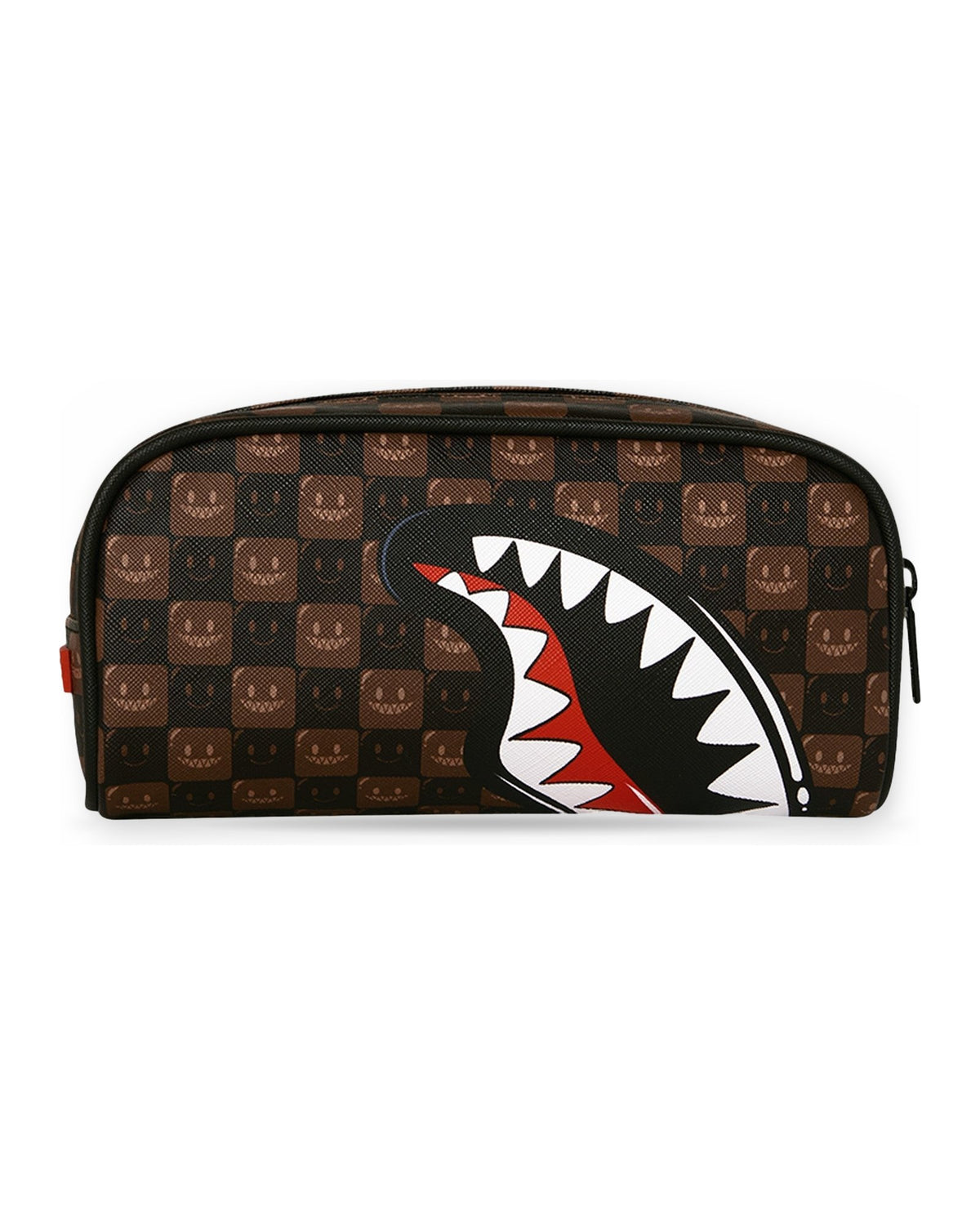 Beauty Case Unisex Sprayground - Sharks In Paris Wtf Bubble Brown Check Pouch - Marrone