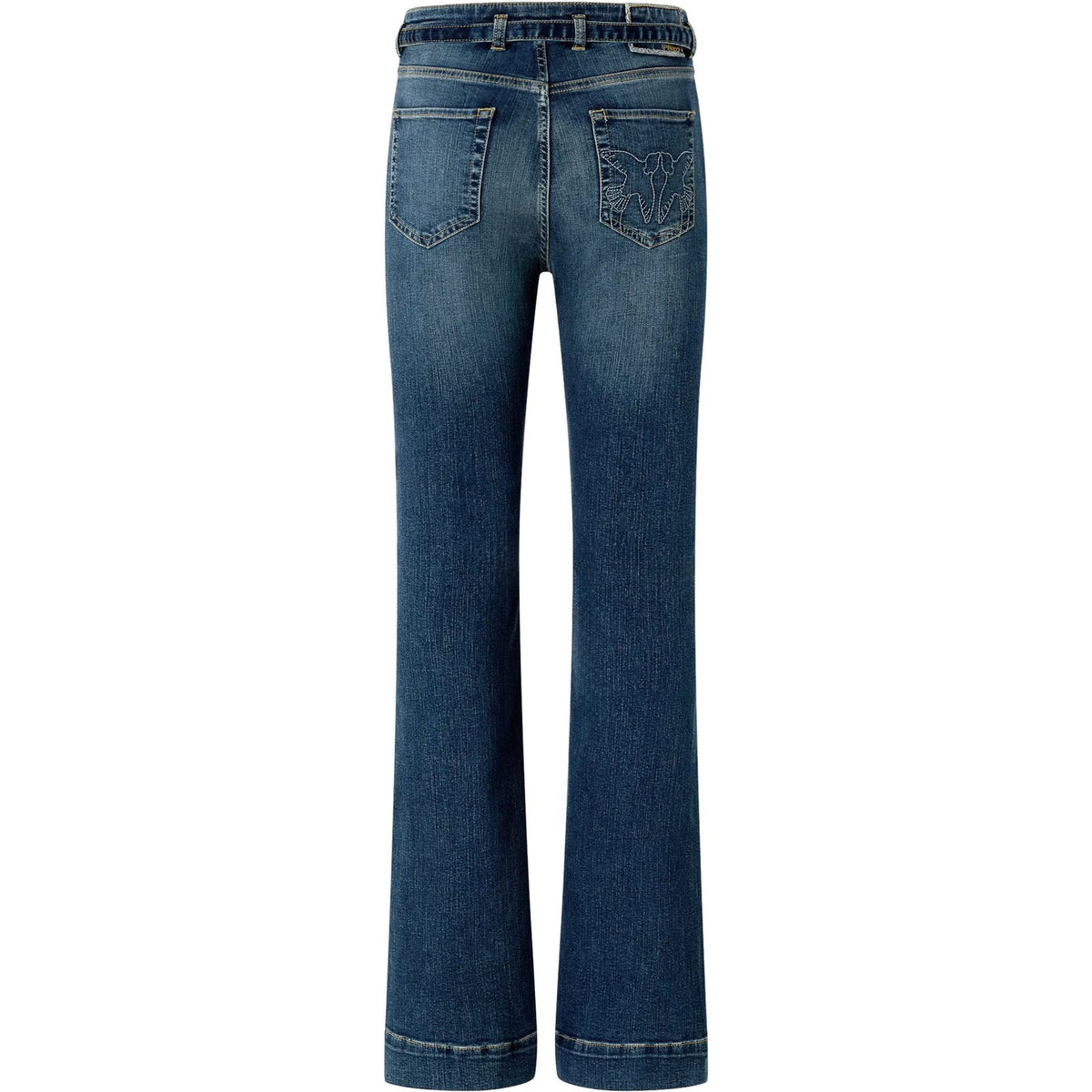 Jeans Donna Pinko - Flora Flare Medium Wash Denim - Blu-Gianni Foti