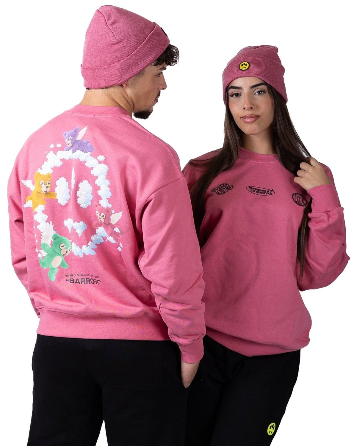Felpe senza cappuccio Unisex Barrow - Sweatshirt Unisex F6BWUASW053 - Rosa