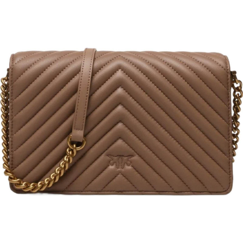 Borse a spalla Donna Pinko - Love Click Classic Sheep Nappa - Beige