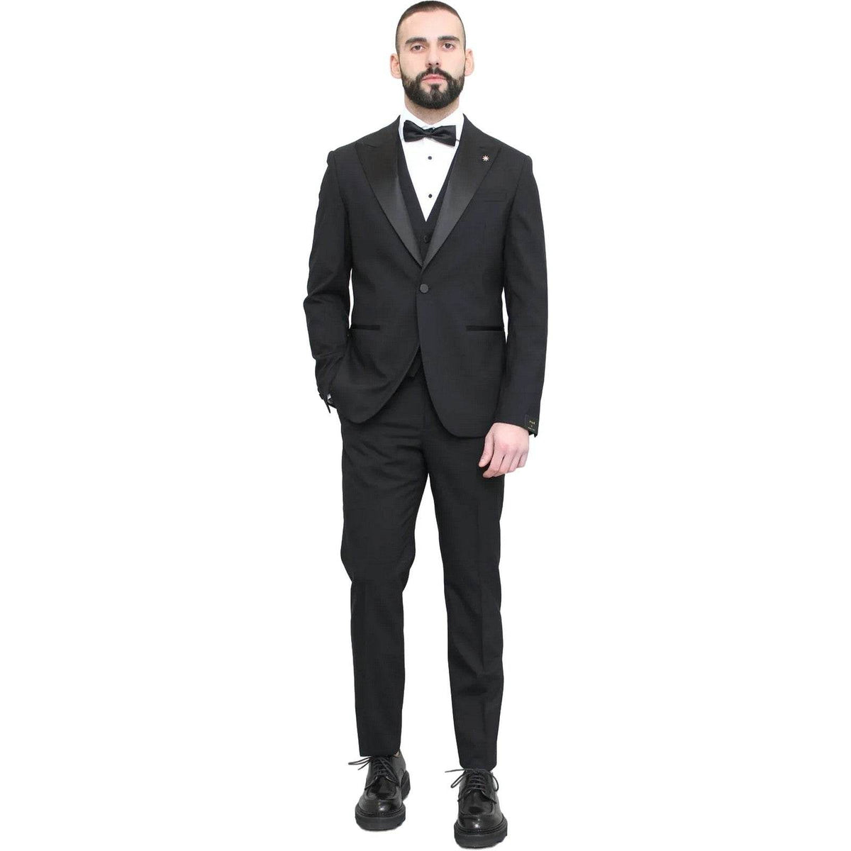 Abiti Uomo Manuel Ritz - Abito Con Gilet - Nero-Gianni Foti
