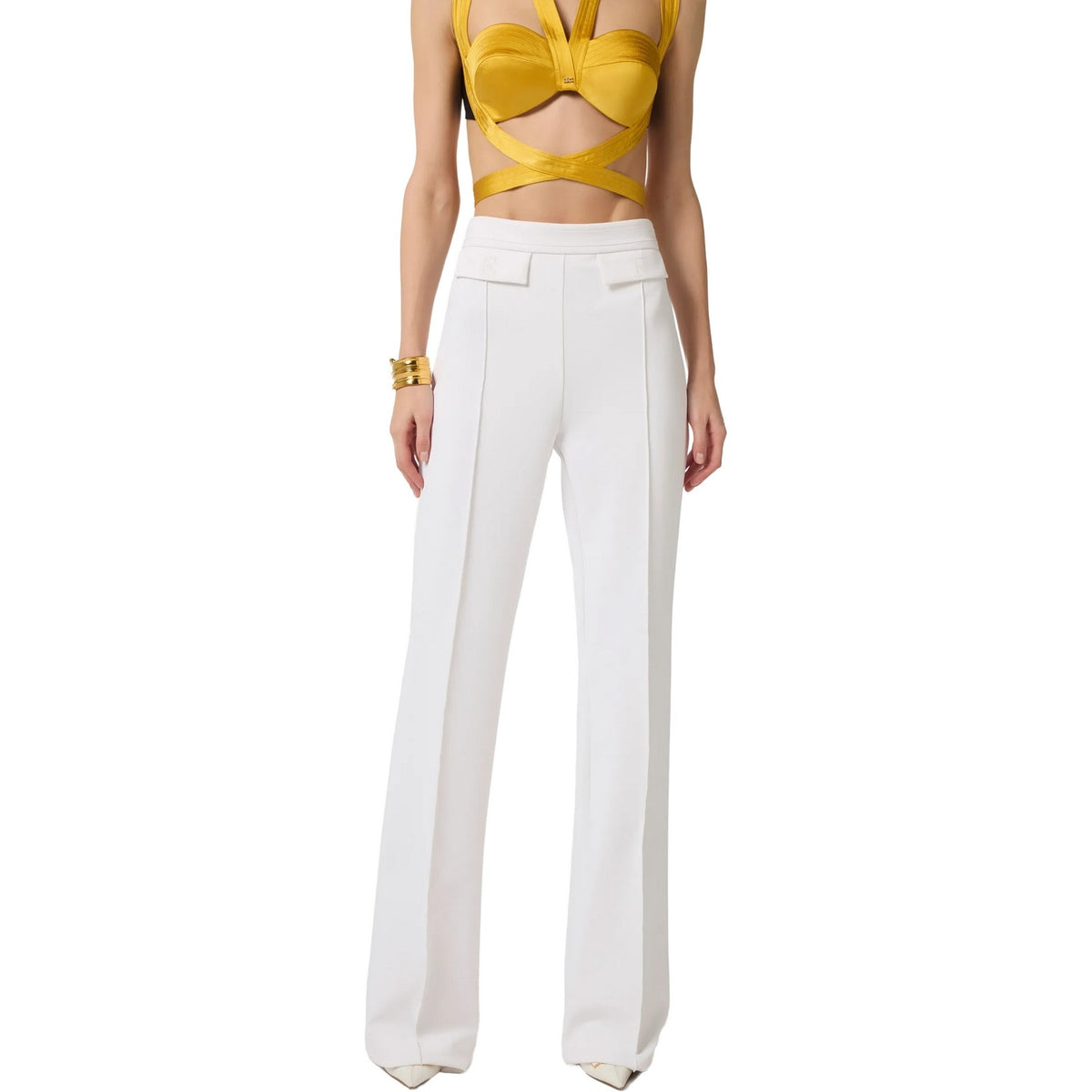 Pantaloni Donna Elisabetta Franchi - Pantalone - Avorio-Gianni Foti