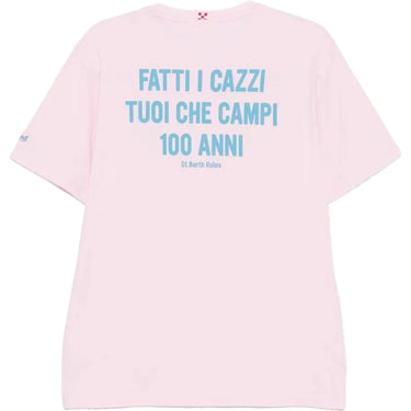 T-shirt Uomo Mc2 Saint Barth - Man Cotton T-Shrt With Front And Back Print/Emb - Rosa