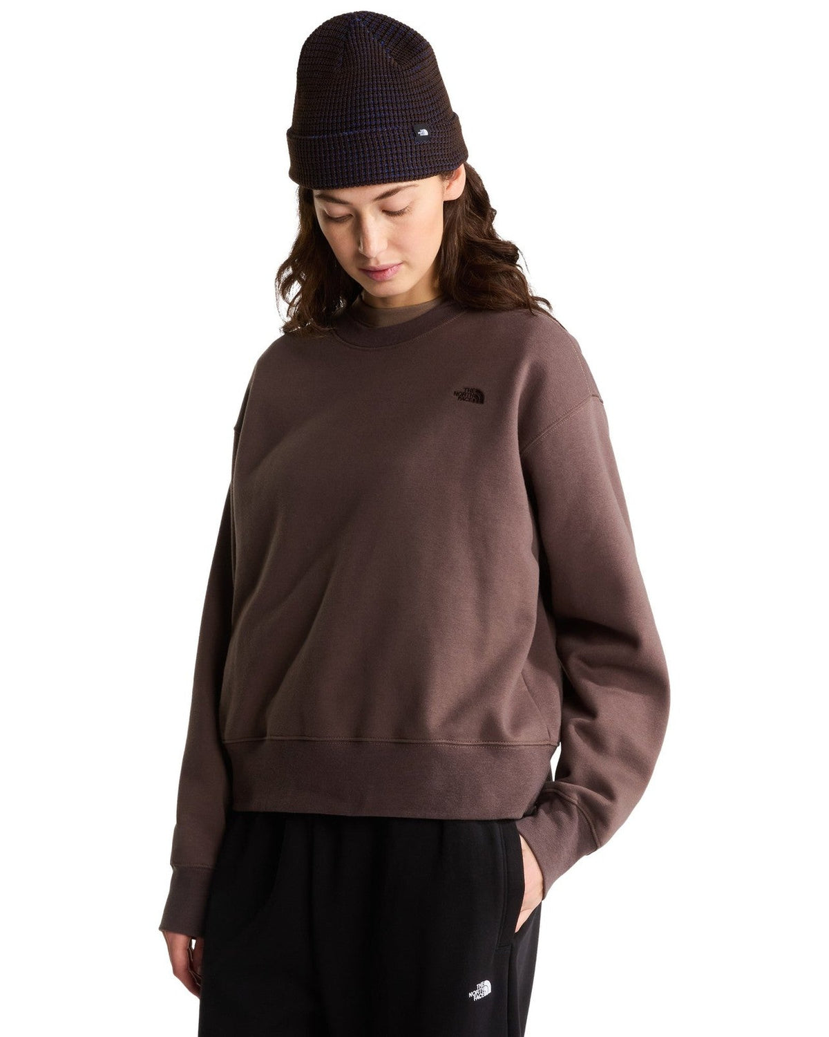 Felpe senza cappuccio Donna The North Face - TNF Essential Simple Dome Boxy OS Crew - Marrone