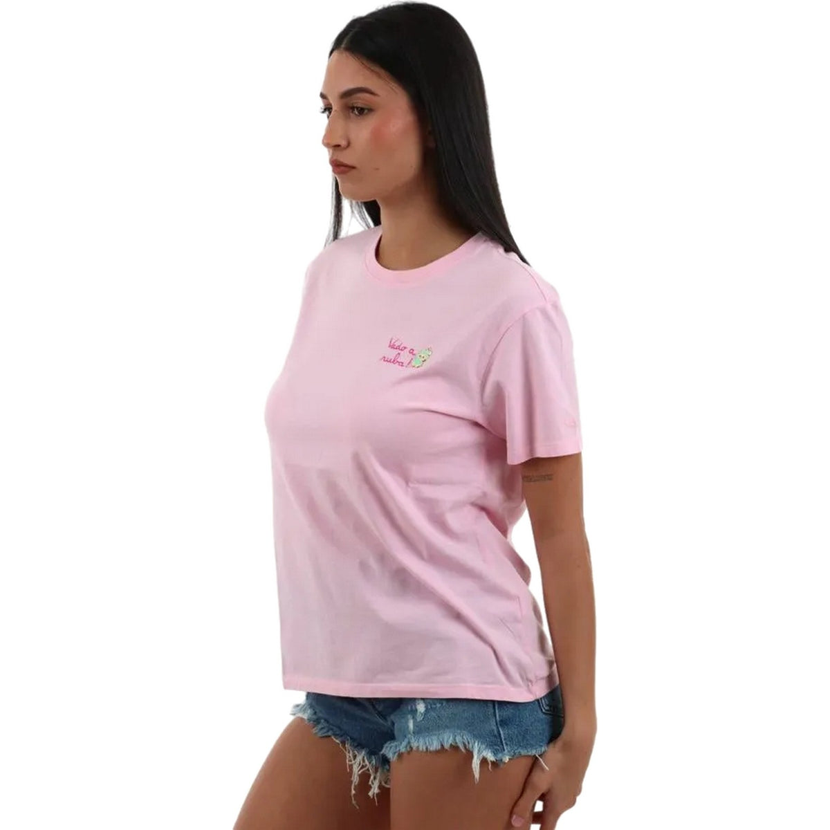 T-shirt Donna Mc2 Saint Barth - Cotton Crew Neck T-Shirt - Rosa