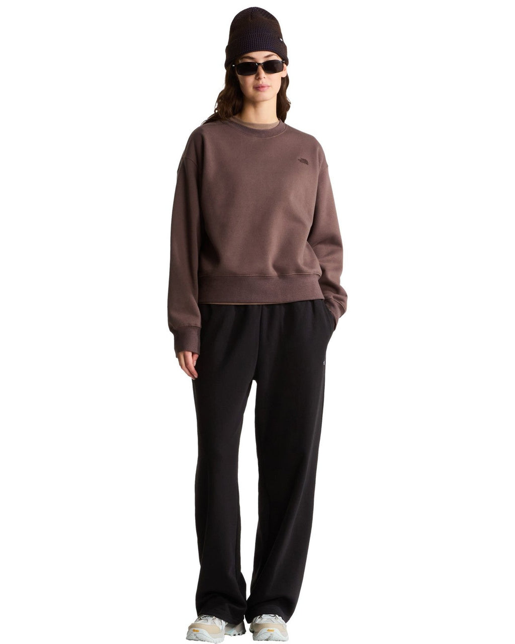 Felpe senza cappuccio Donna The North Face - TNF Essential Simple Dome Boxy OS Crew - Marrone