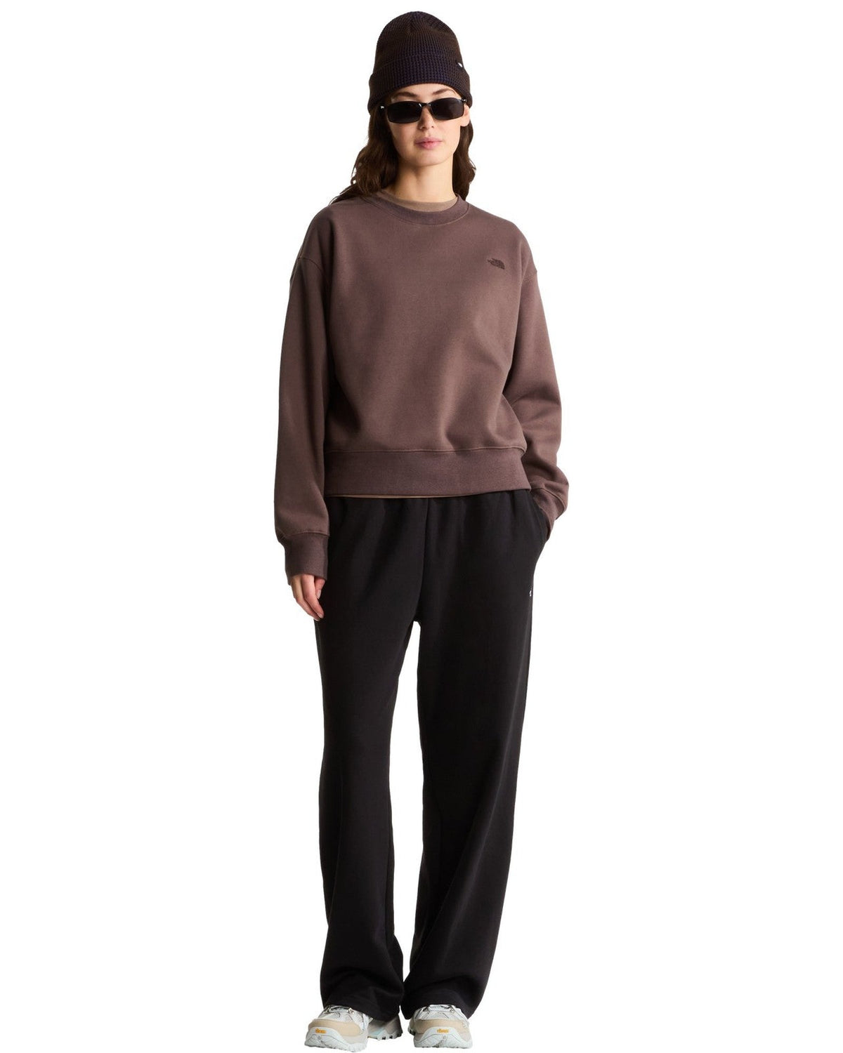 Felpe senza cappuccio Donna The North Face - TNF Essential Simple Dome Boxy OS Crew - Marrone