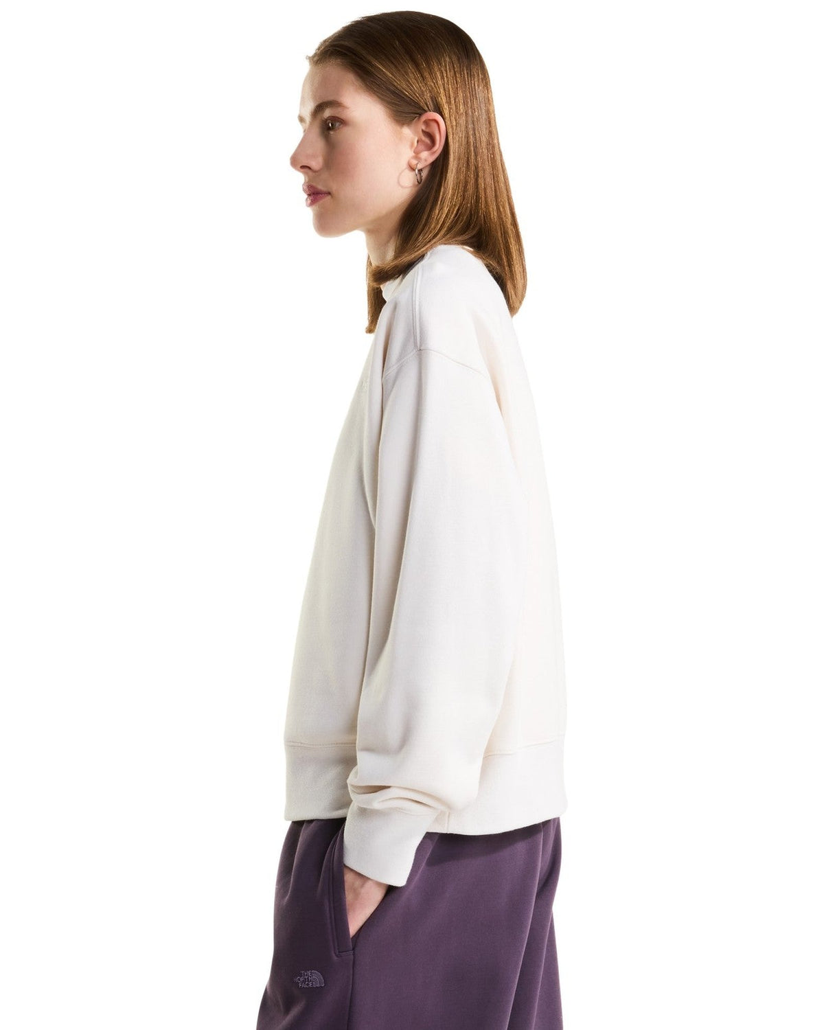Felpe senza cappuccio Donna The North Face - TNF Essential Simple Dome Boxy OS Crew - Panna