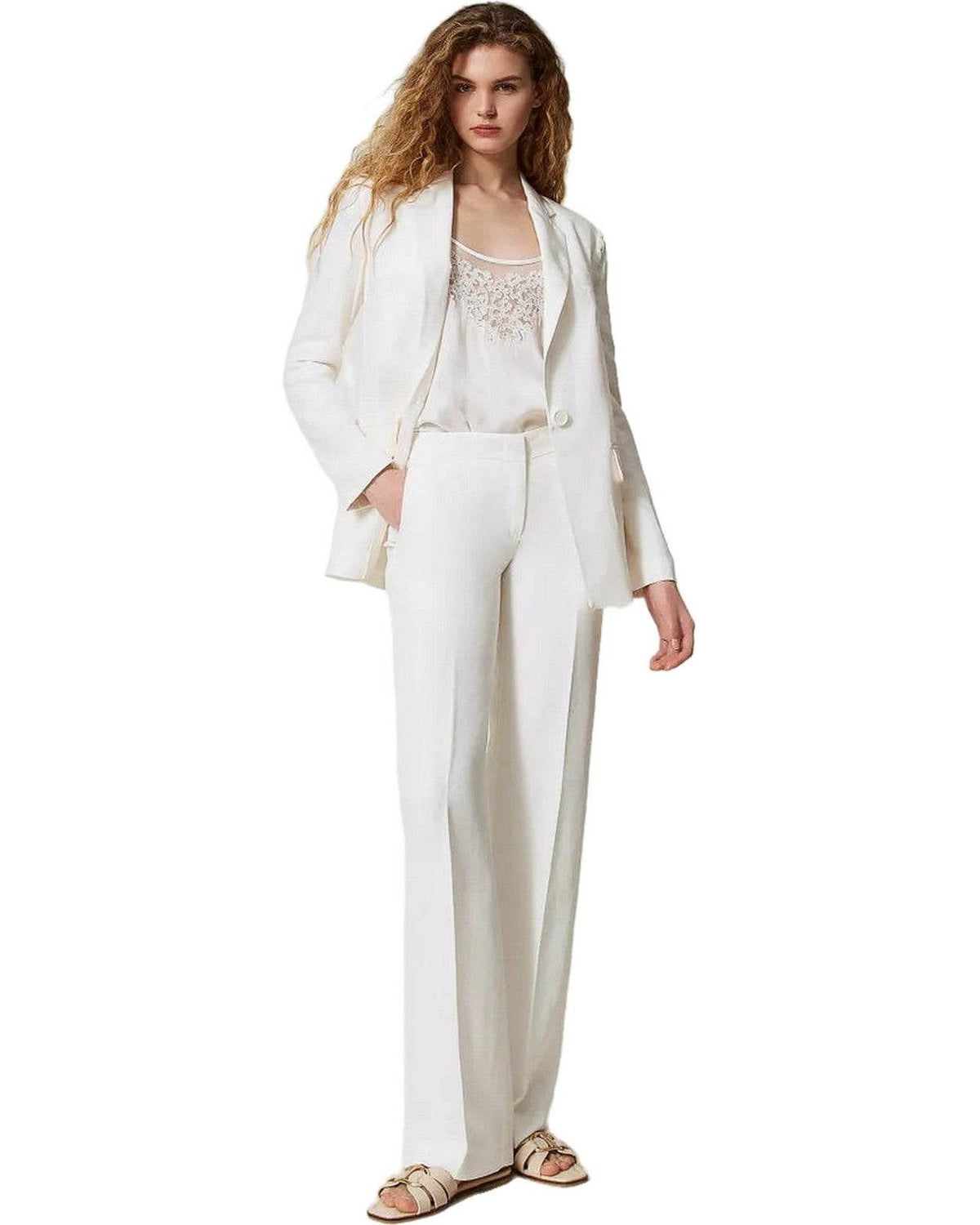 Canotte e top Donna Twinset - Top Ricamato - Bianco