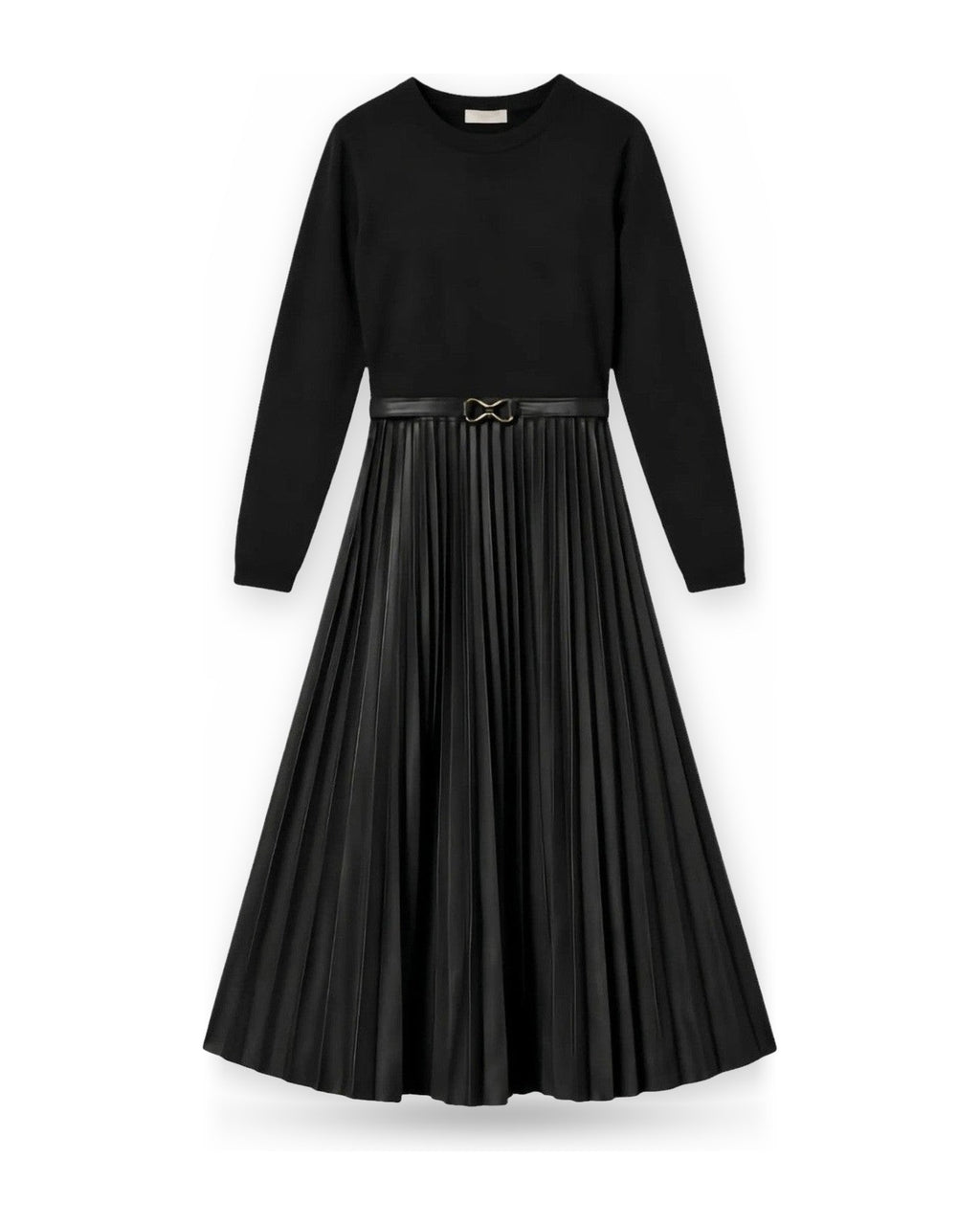 Vestiti casual Donna Twinset - Abito In Tessuto Spalmato E Maglia - Nero
