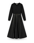 Vestiti casual Donna Twinset - Abito In Tessuto Spalmato E Maglia - Nero