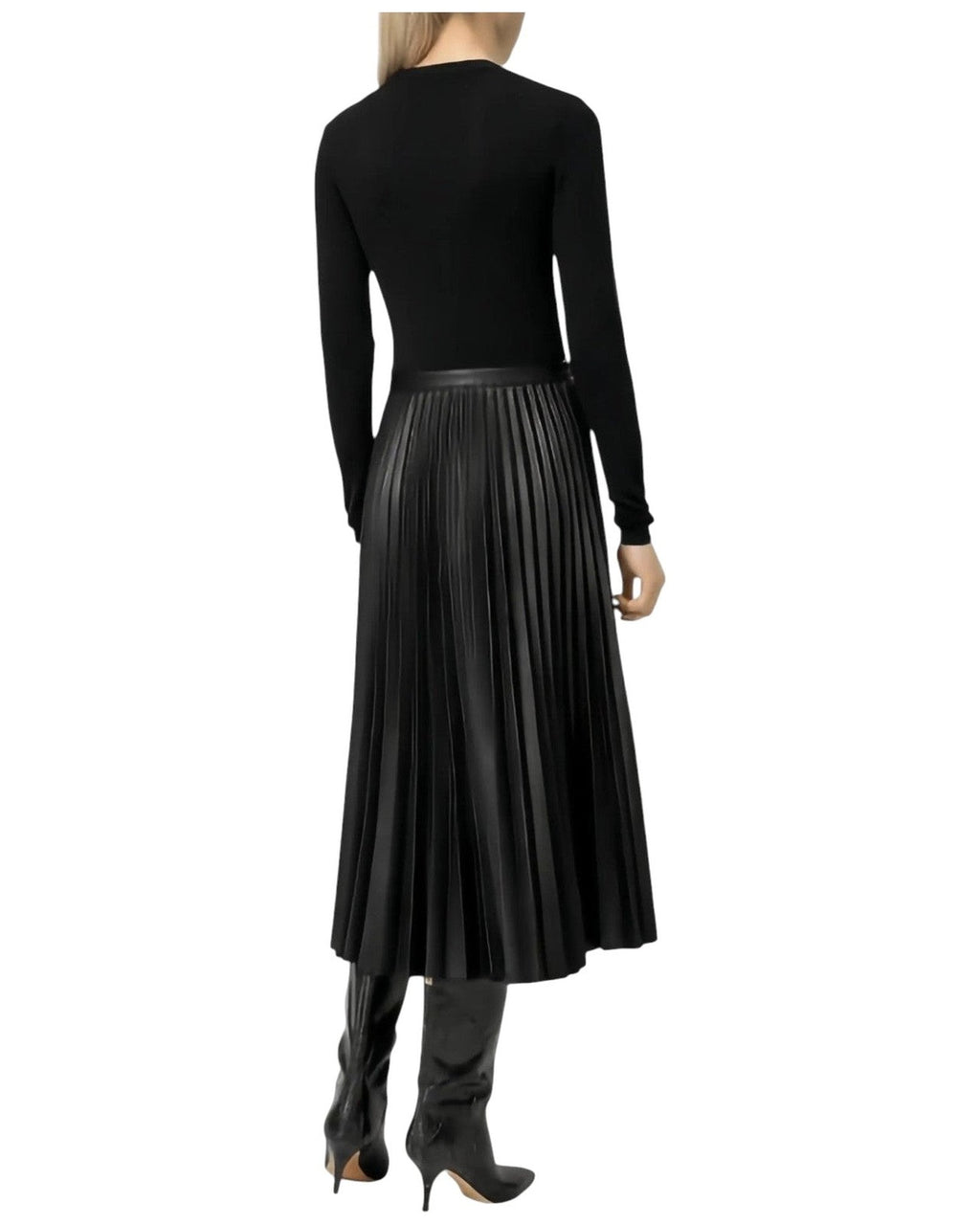 Vestiti casual Donna Twinset - Abito In Tessuto Spalmato E Maglia - Nero