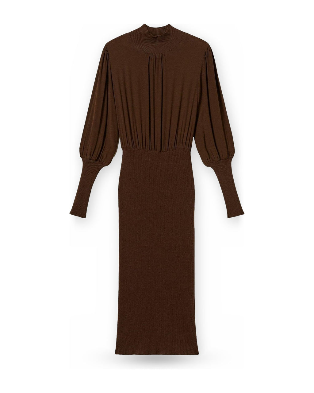 Vestiti casual Donna Twinset - Abito Lungo Bi-materiale Con Crepe De Chine - Marrone