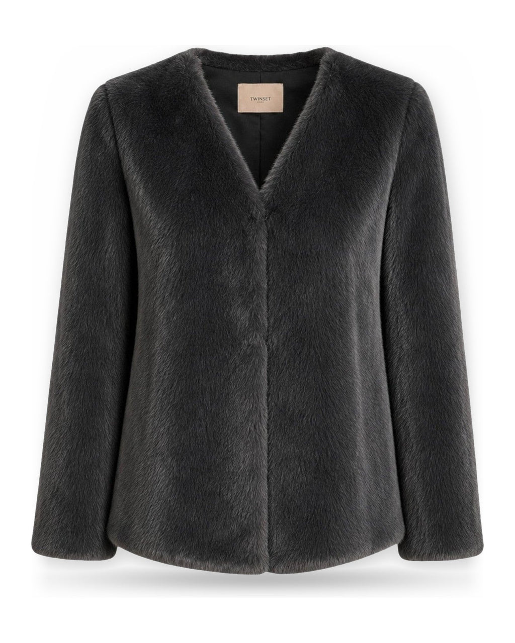 Giacche Donna Twinset - Giacca/Cappa A Fibra Lunga - Nero