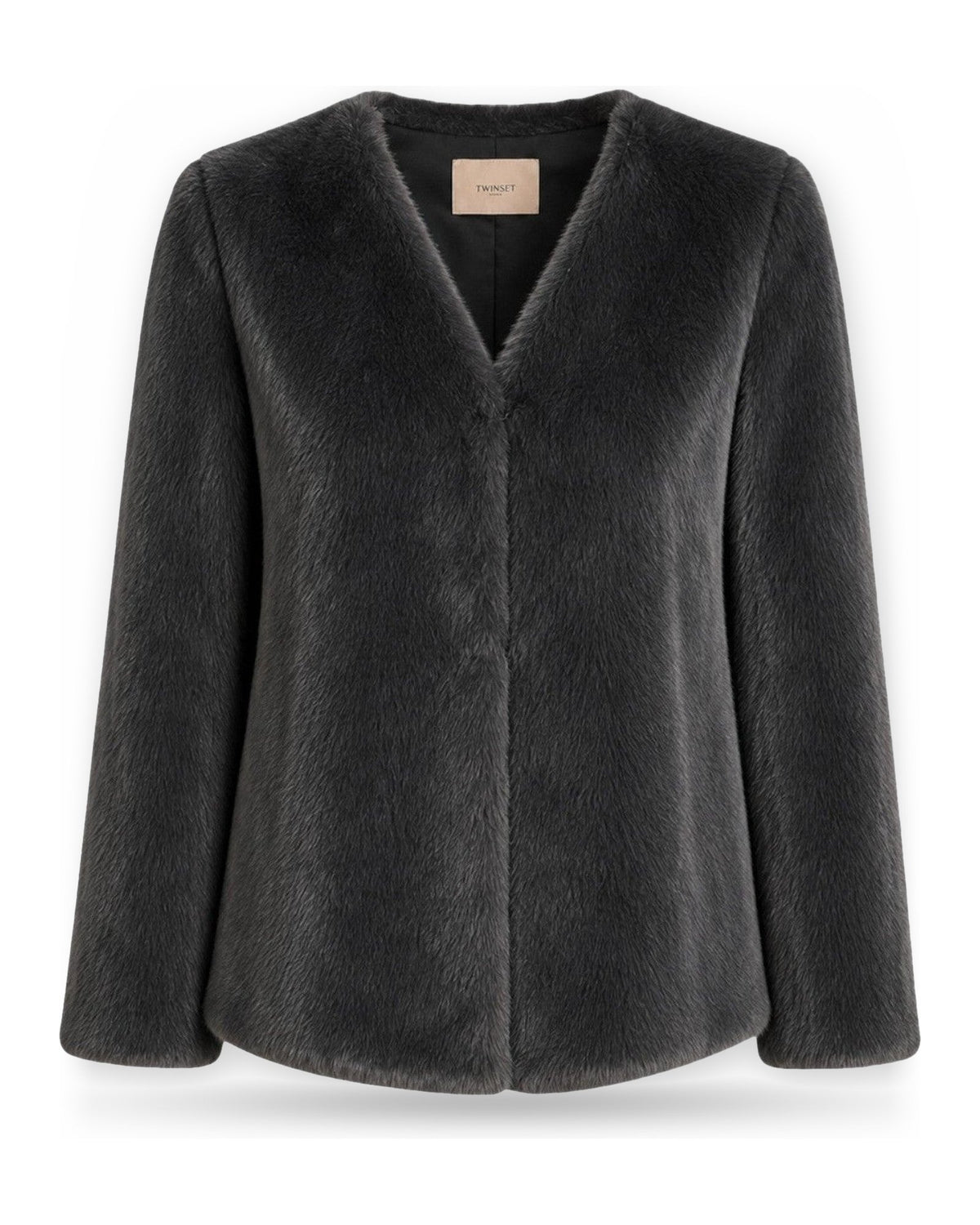 Giacche Donna Twinset - Giacca/Cappa A Fibra Lunga - Nero